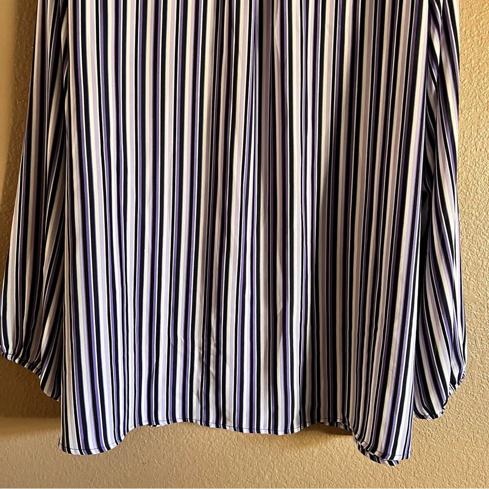 Lane Bryant Women's Striped Button Down Top Purple and White Size 20 NWT - Picture 8 of 8